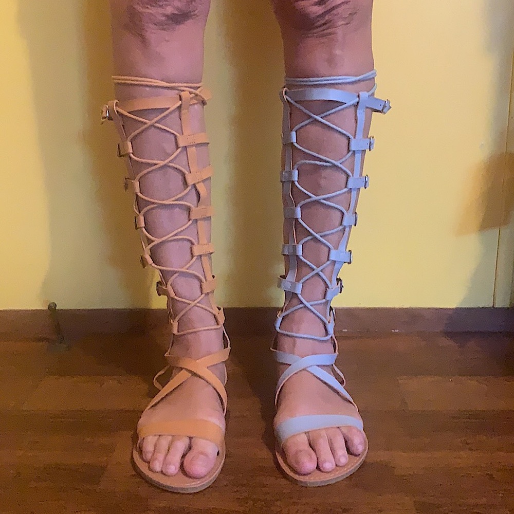 Gladiator Sandals ~ BNIB ~ 5/15/2022~last pair left Sz 8 Ash Blue - Picture 3 of 12